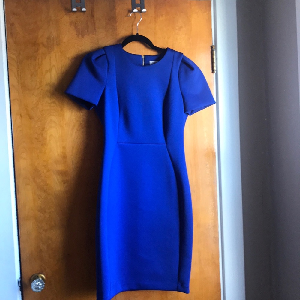 Blue Calvin Klein Scuba Sheath Dress | size 8